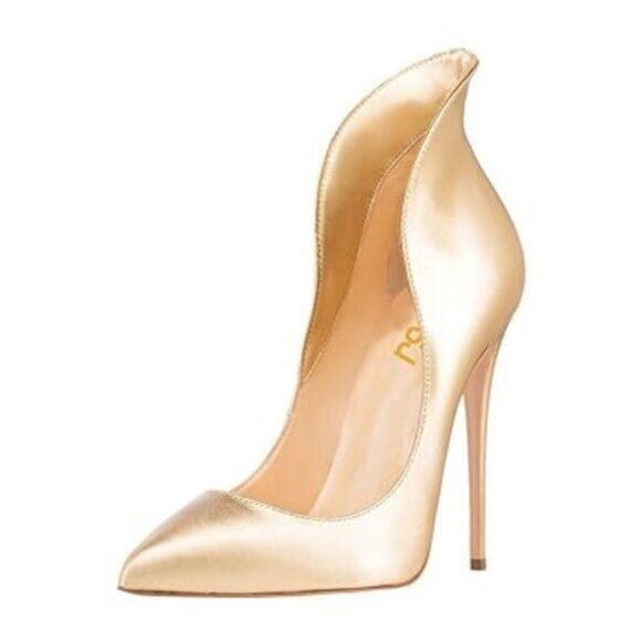 FSJ Women Sexy Prom Pointy Toe High Heel Stiletto Pumps Closed Toe - Picture 1 of 8